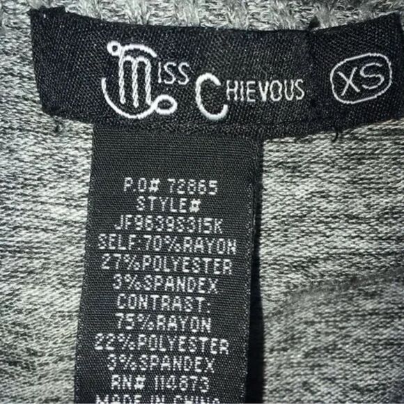 Miss Chievious Sweater Gray Deep V-Neck Oversized Pullover Size XS EUC - Picture 2 of 16